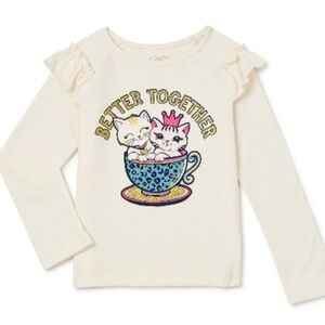 Garanimals Cream Long Sleeve Tee with Cat Design
